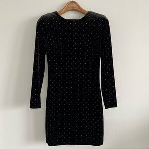 Express NWOT Black Velour Studded Dress Size 2
